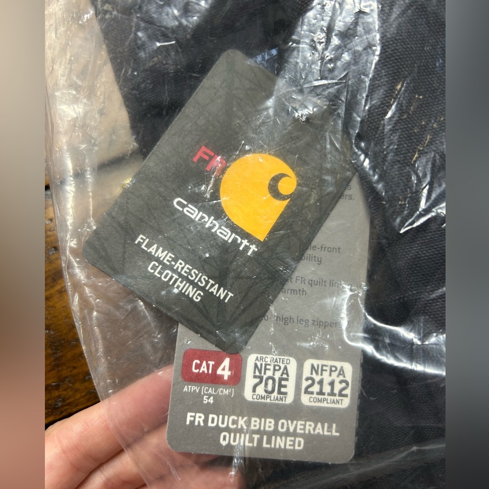 NWT Carhartt Flame Resistant Duck Bib Quilt Lined Overalls (CAT4) | Size 34x32 - Picture 3 of 5